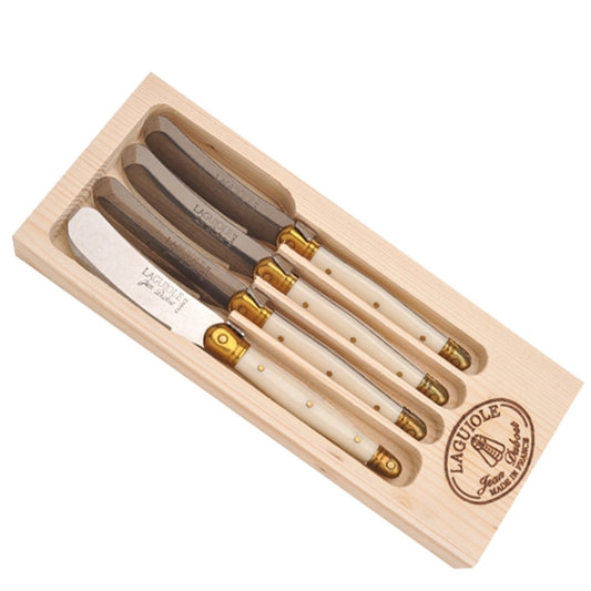 Jean Dubost 4 Spreaders with Ivory Colored Handles