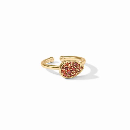 Julie Vos Pave Teardrop Stacking Ring - Garnet