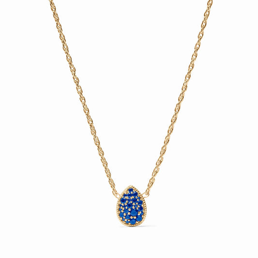 Julie Vos Pavé Teardrop Delicate Necklace - Sapphire