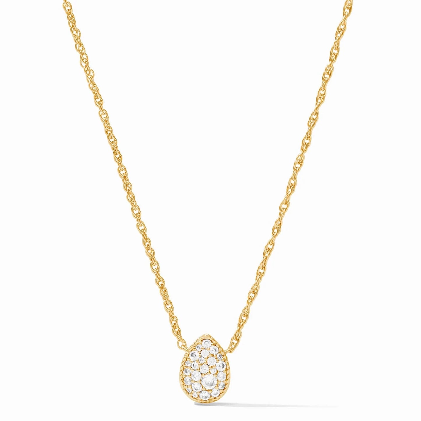 Julie Vos Pavé Teardrop Delicate Necklace - Cubic Zirconia