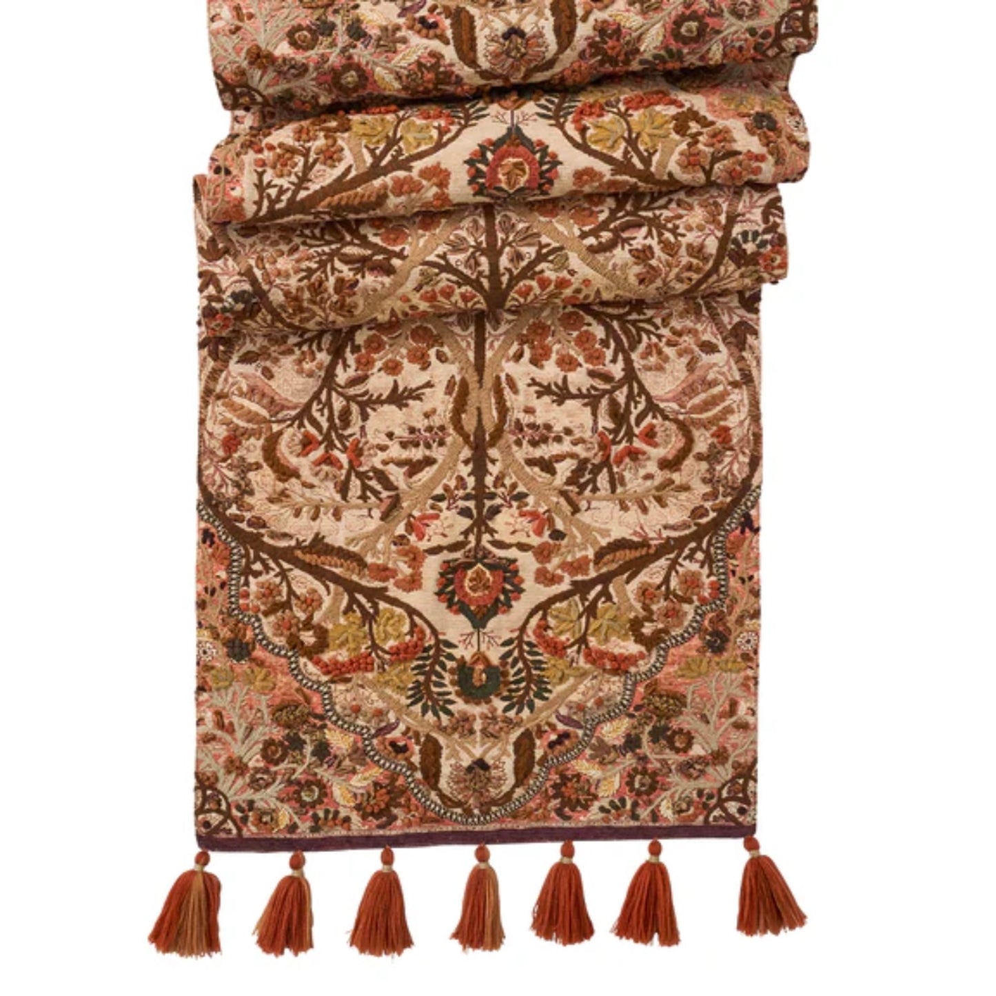 Juliska Willa Embroidered 18" x 90" Table Runner - Amber