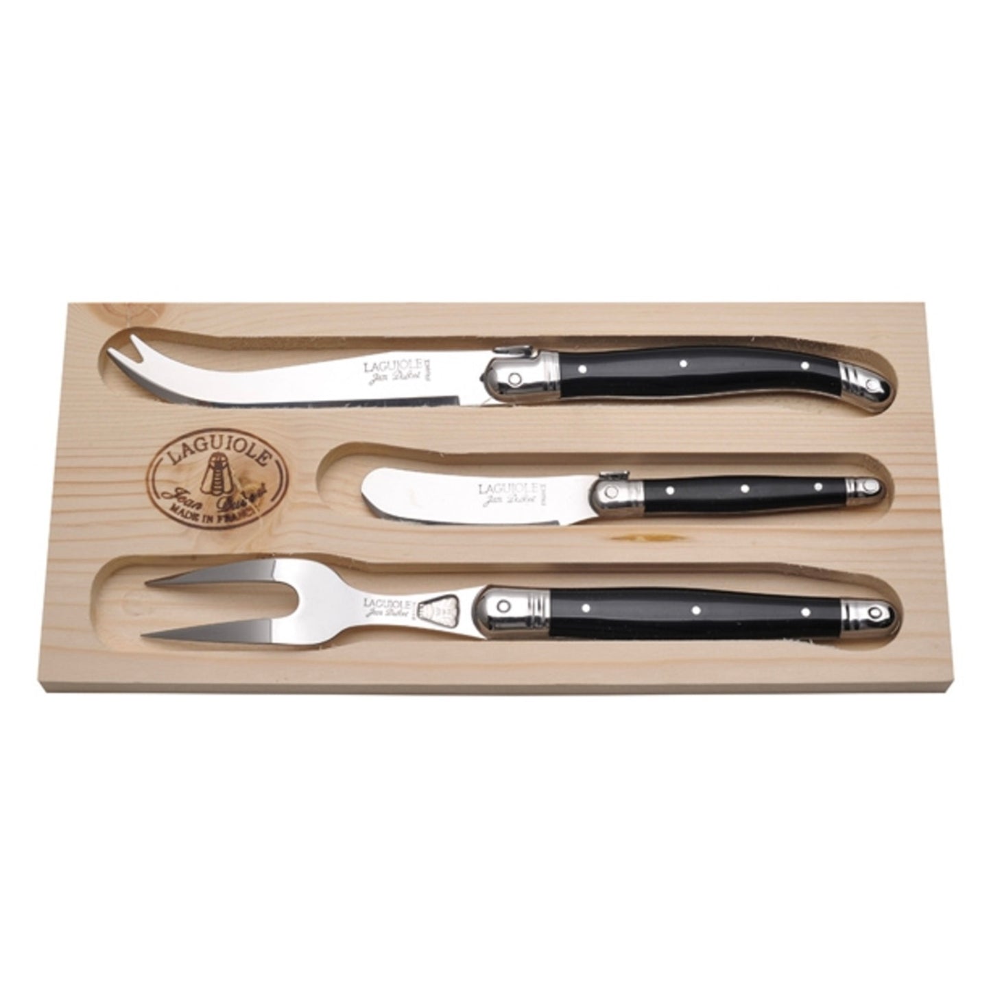 Jean Dubost 3pc Cheese Set with Black Handles