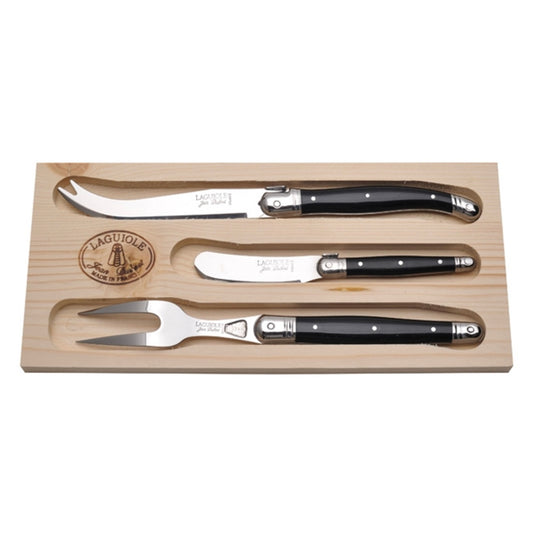 Jean Dubost 3pc Cheese Set with Black Handles