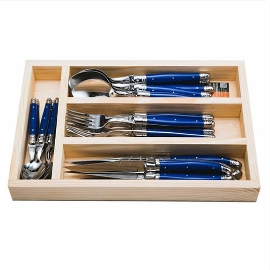 Laguiole Flatware 24 Pc Blue