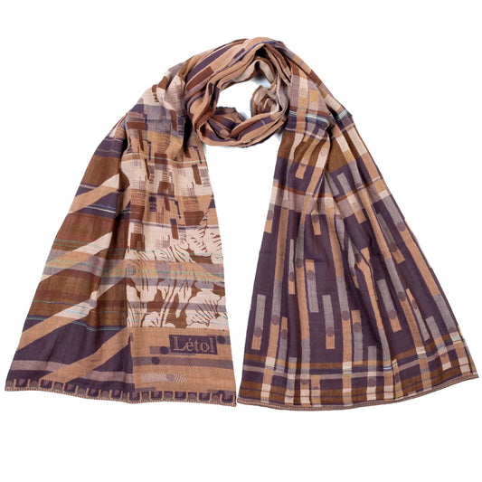 Létol Nicolas Aubergine Organic Cotton Scarf