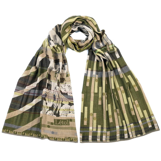 Létol Nicolas Kaki Organic Cotton Scarf