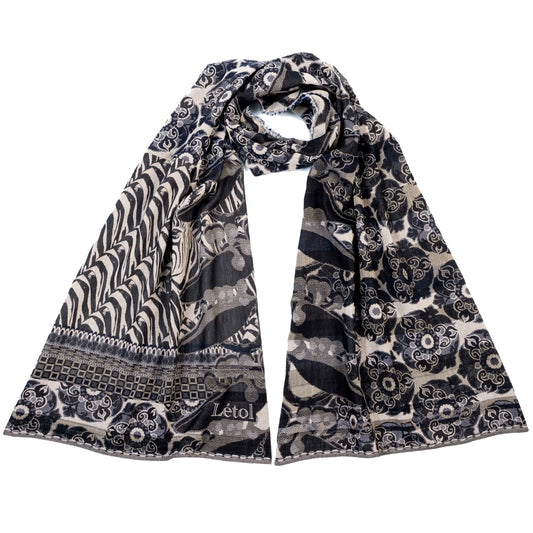 Létol Zadig Zebre Black Organic Cotton Scarf