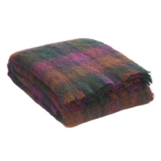 Cushendale Drumin Mohair Throw Blanket Large - Woodland