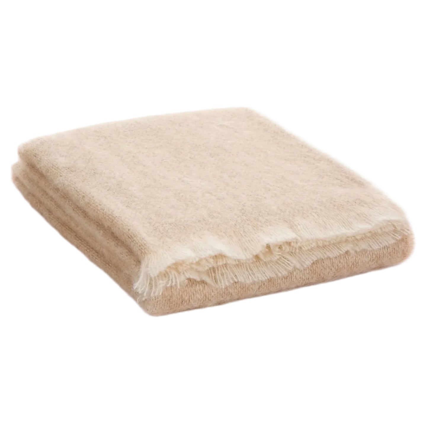 Cushendale Mooneen Mohair Throw Blanket Large - Fawn