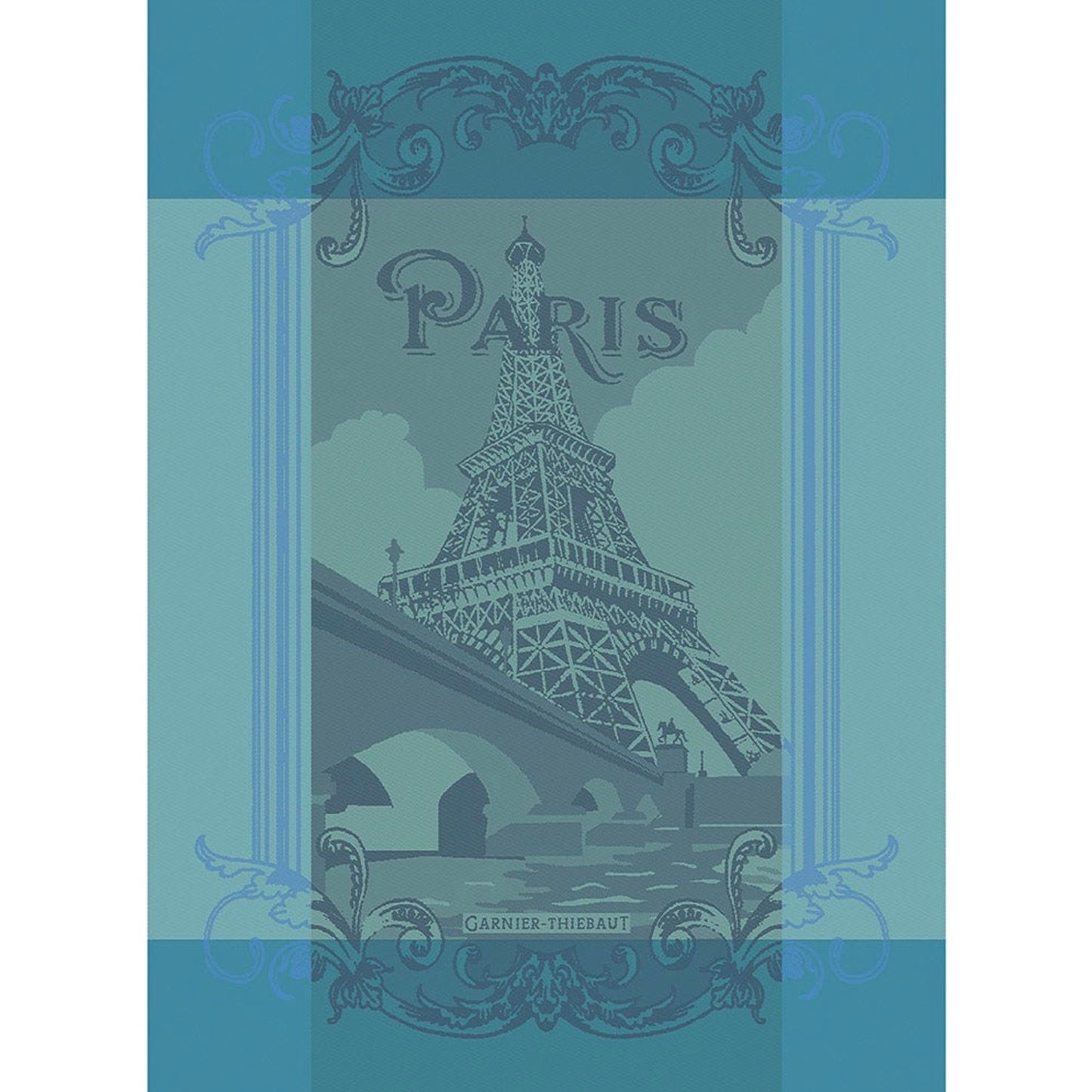 Paris Seine Turquoise Kitchen Towel