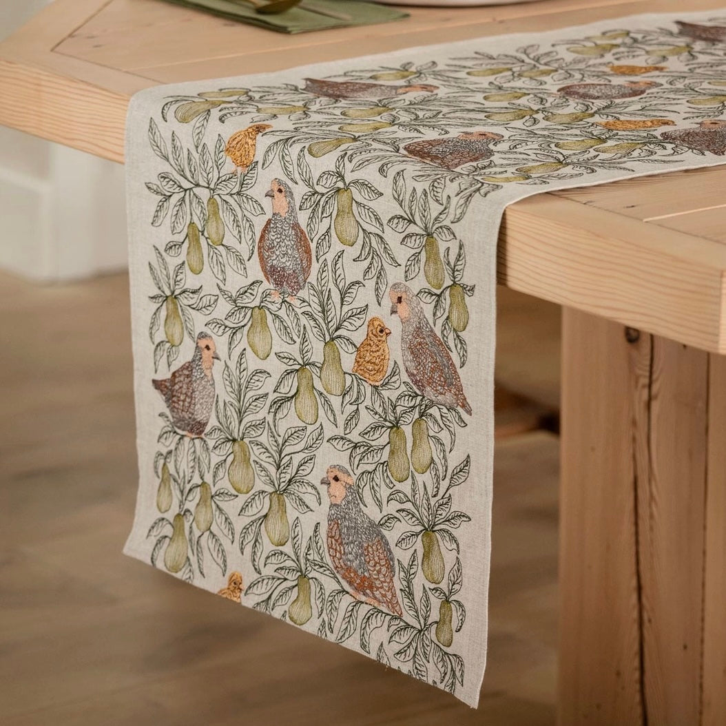 Coral & Tusk - Partridge in a Pear Tree Table Runner