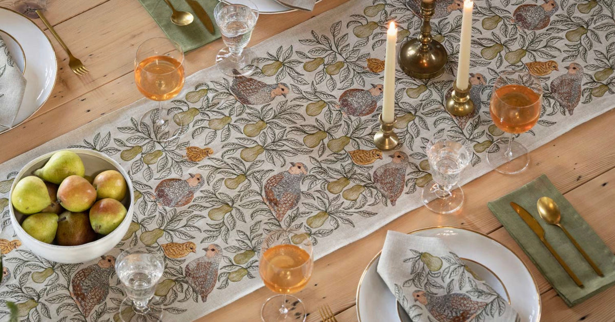 Coral & Tusk - Partridge in a Pear Tree Table Runner