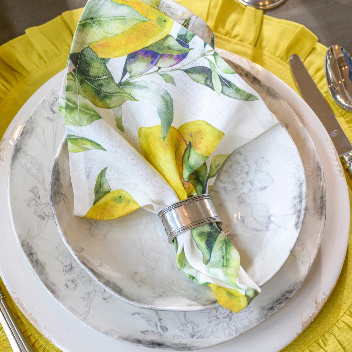 Arte Vintage Pewter Oval Napkins Ring Set/2