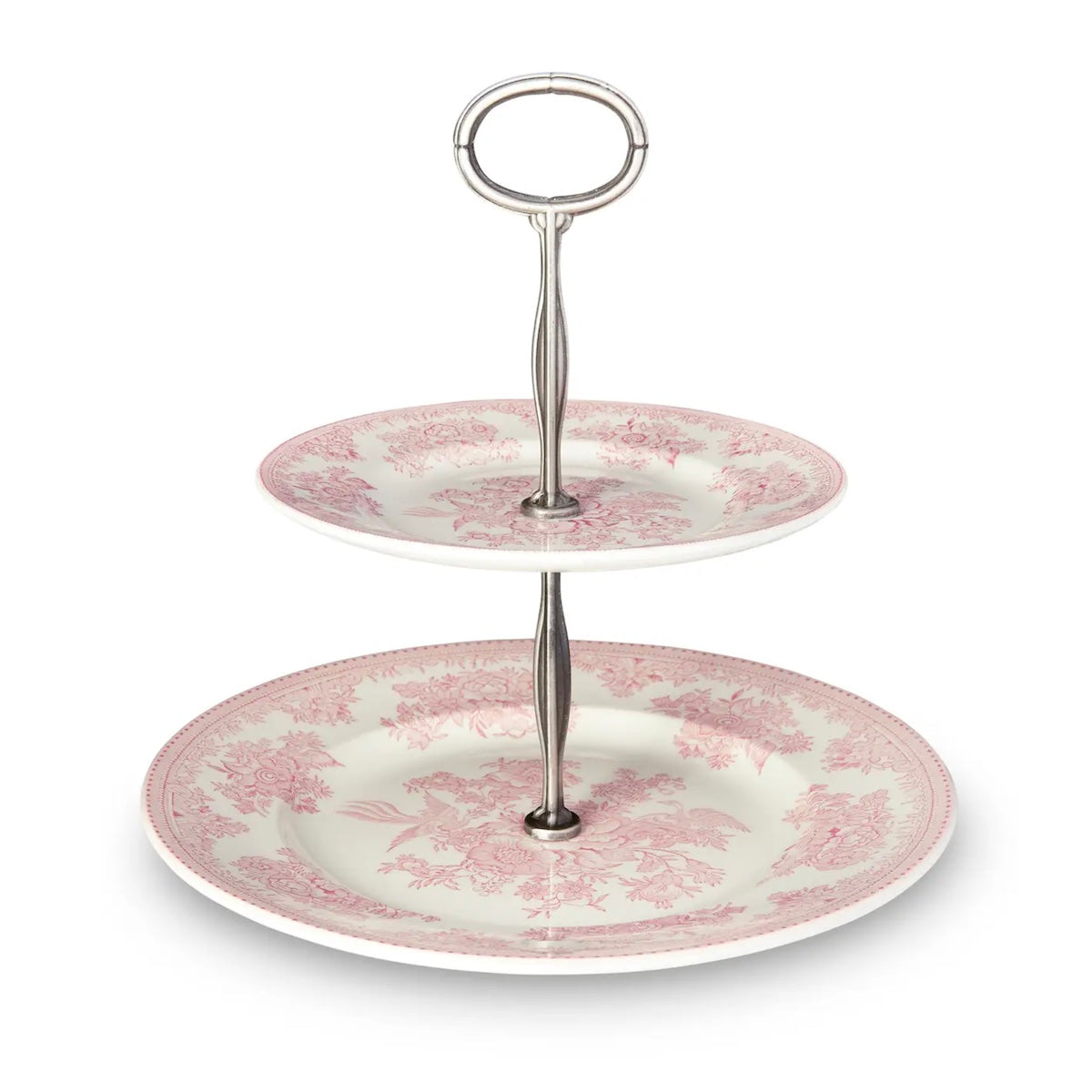 Pink Asiatic Pheasants 2 Tier Cake Stand