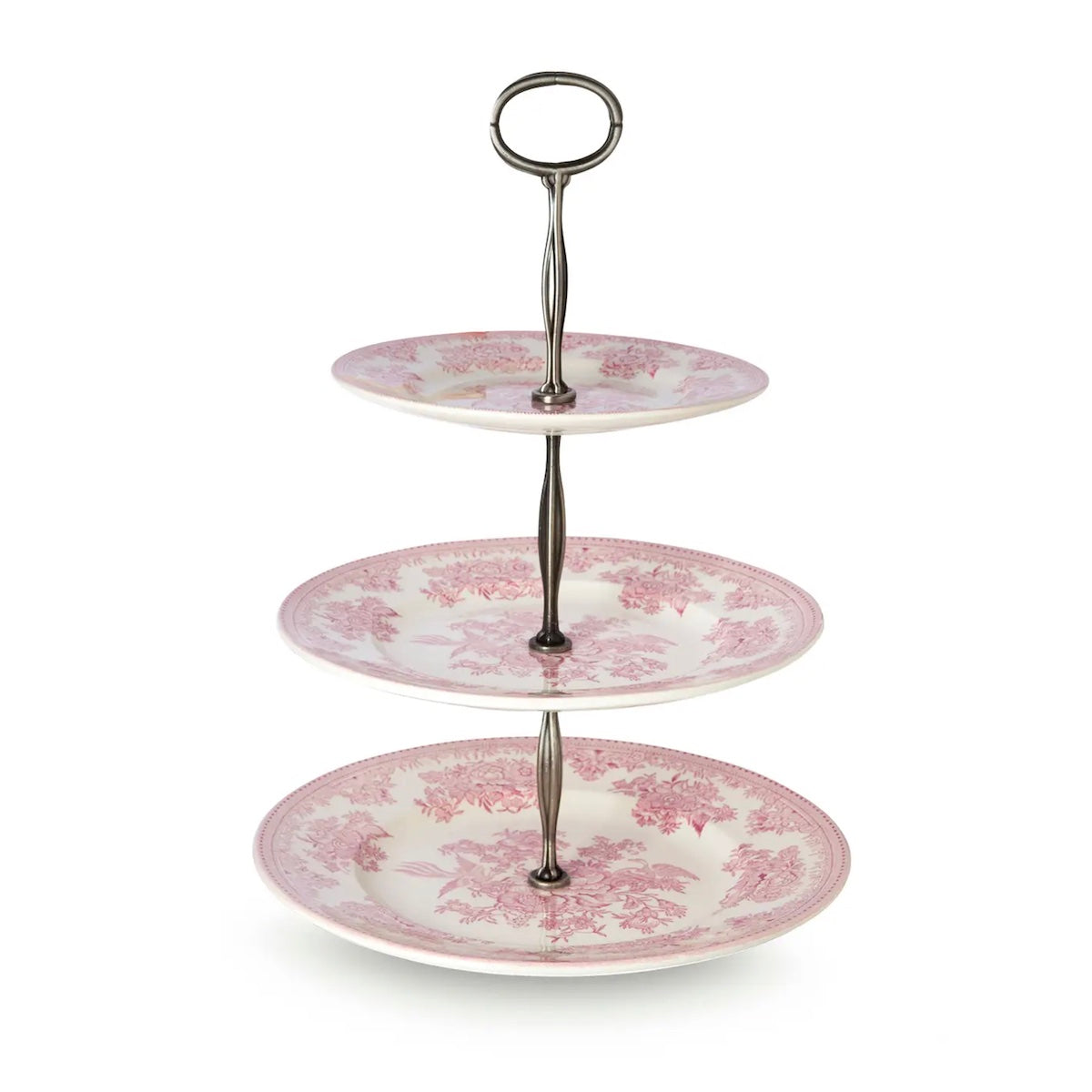 Pink Asiatic Pheasants 3 Tier Cake Stand