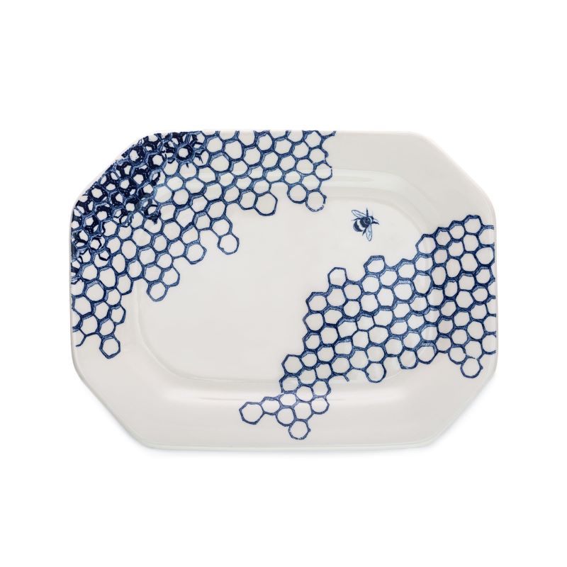 Blue Pollen Small Rectangular Platter