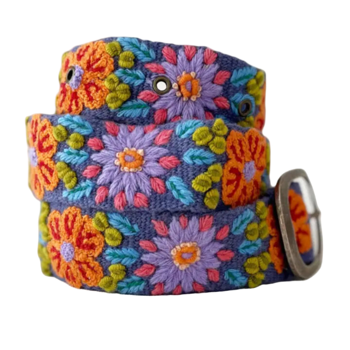Prairie Flowers Embroidered Wool Belt