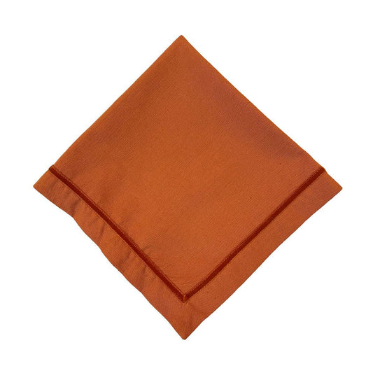 Individual Velvet Trim Pumpkin Cotton Napkin