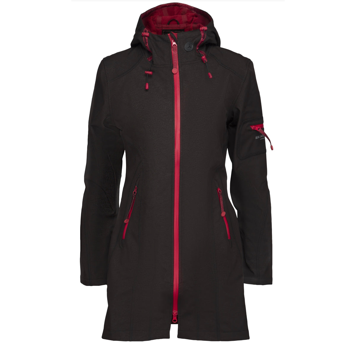 Ilse Jacobsen RAIN07B Rain Coat - Black/Wine