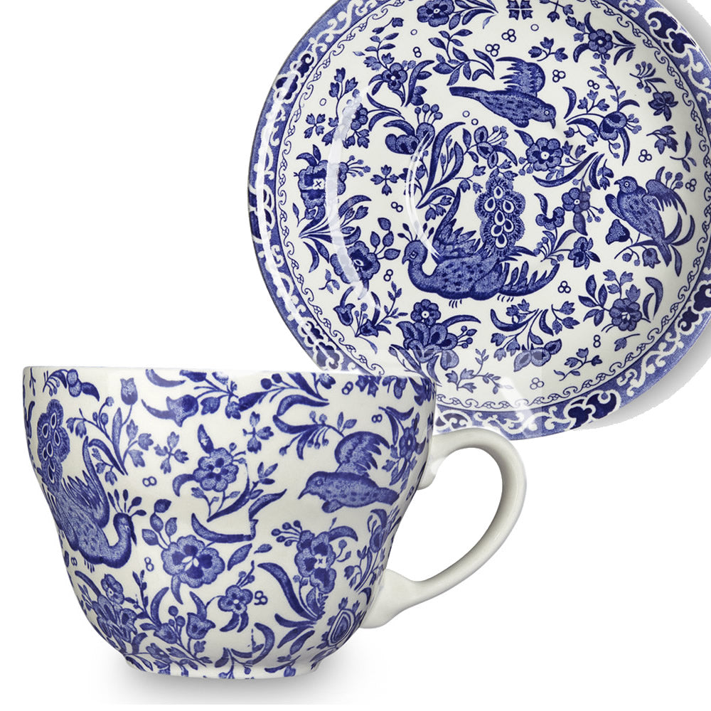 Blue Regal Peacock Breakfast Cup & Saucer