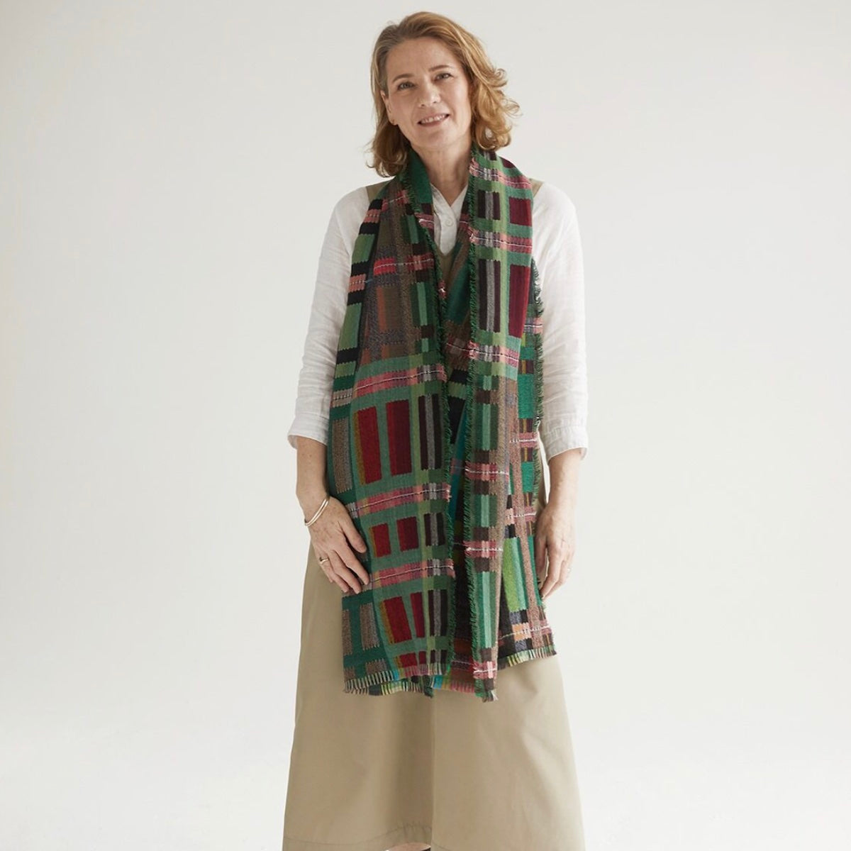 Sedge Pasture Wool Scarf Wrap- Green