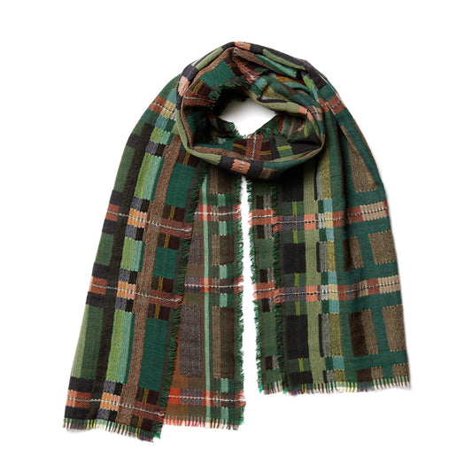 Sedge Pasture Wool Scarf Wrap- Green