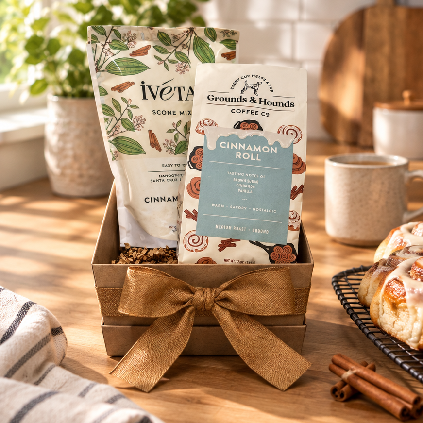 Cinnamon Gift Basket with Cinnamon Coffee & Scone Mix