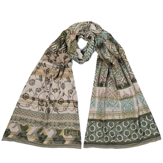 Solveig Moss Green Organic Cotton Scarf