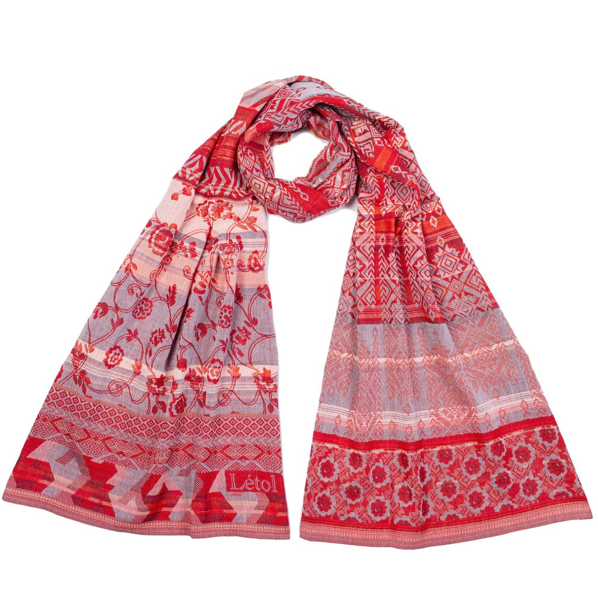 Solveig Red Organic Cotton Scarf