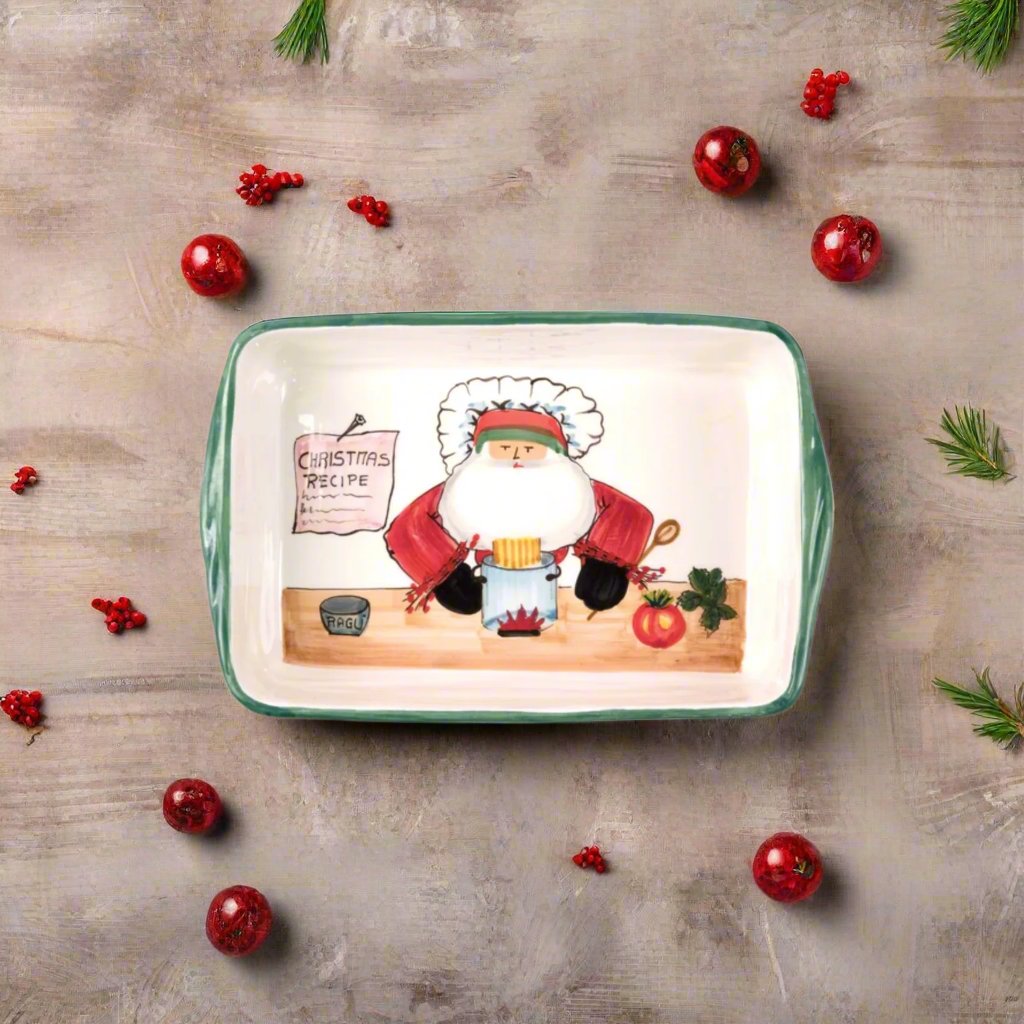 Old St. Nick Rectangular Baker with Chef