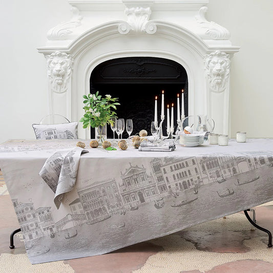 Garnier-Thiebaut Tablecloth Veneziano 68 x 143 and matching 12 napkins