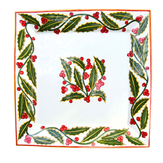 Ubaldo Grazia Holiday Square Tray 15.2"