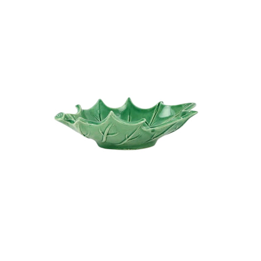 VIETRI Lastra Evergreen Figural Holly Small Bowl