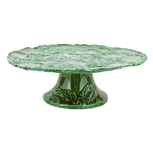 VIETRI Lastra Holiday Green Figural Cake Stand