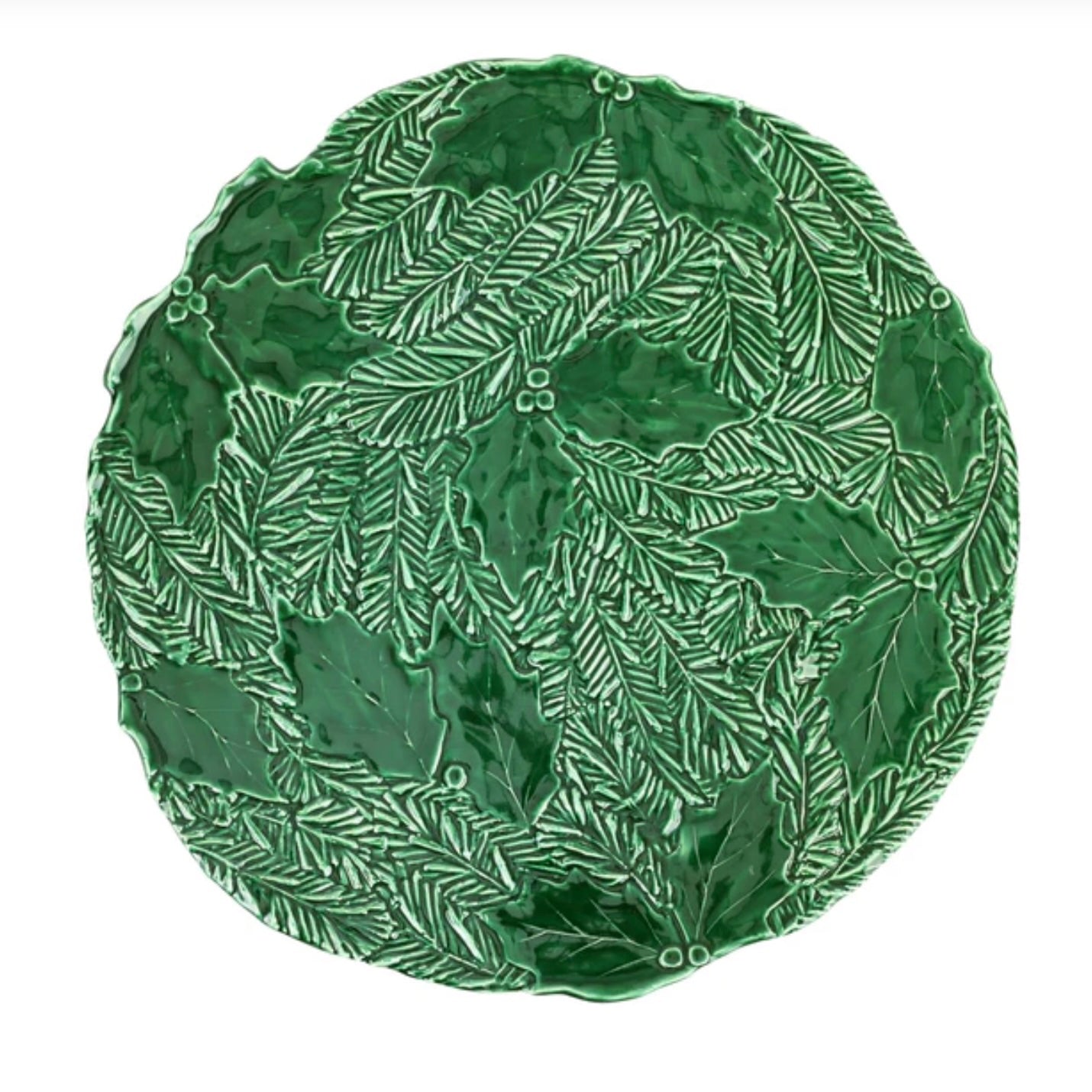 VIETRI Lastra Holiday Green Figural Cake Stand
