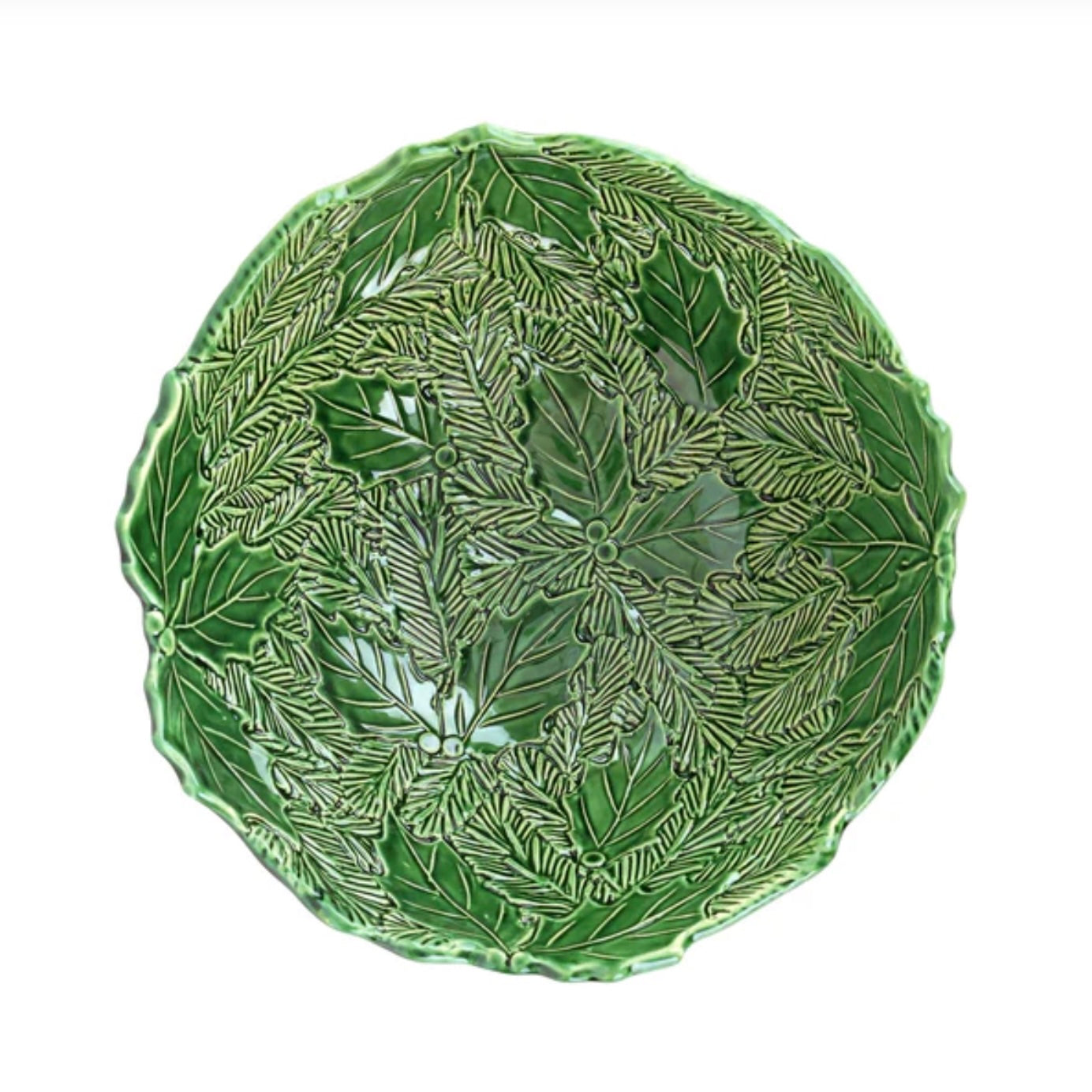 VIETRI Lastra Holiday Green Figural Medium Bowl