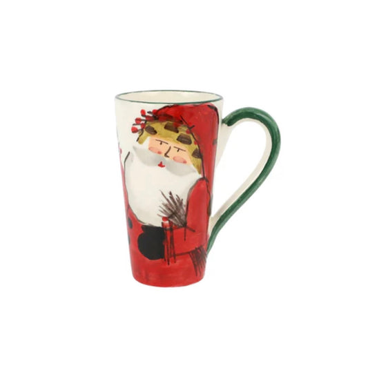 Vietri Old St. Nick Latte Mug with Bird Nest
