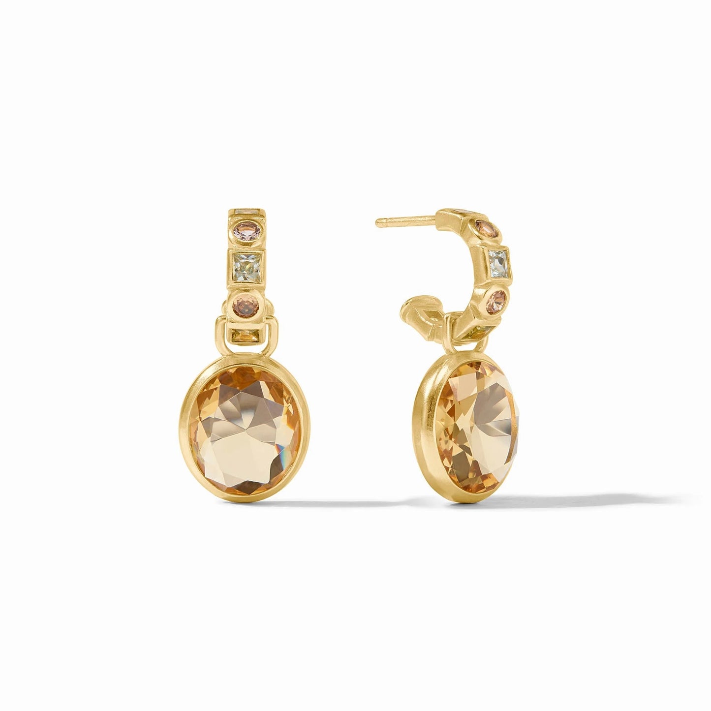 Julie Vos Jolie Hoop & Charm Earring - Multi-Stone