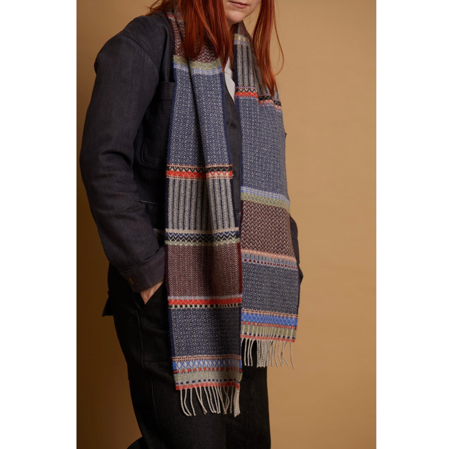 Wallace Sewell Cassia Fossil Lambswool Pattern Scarf