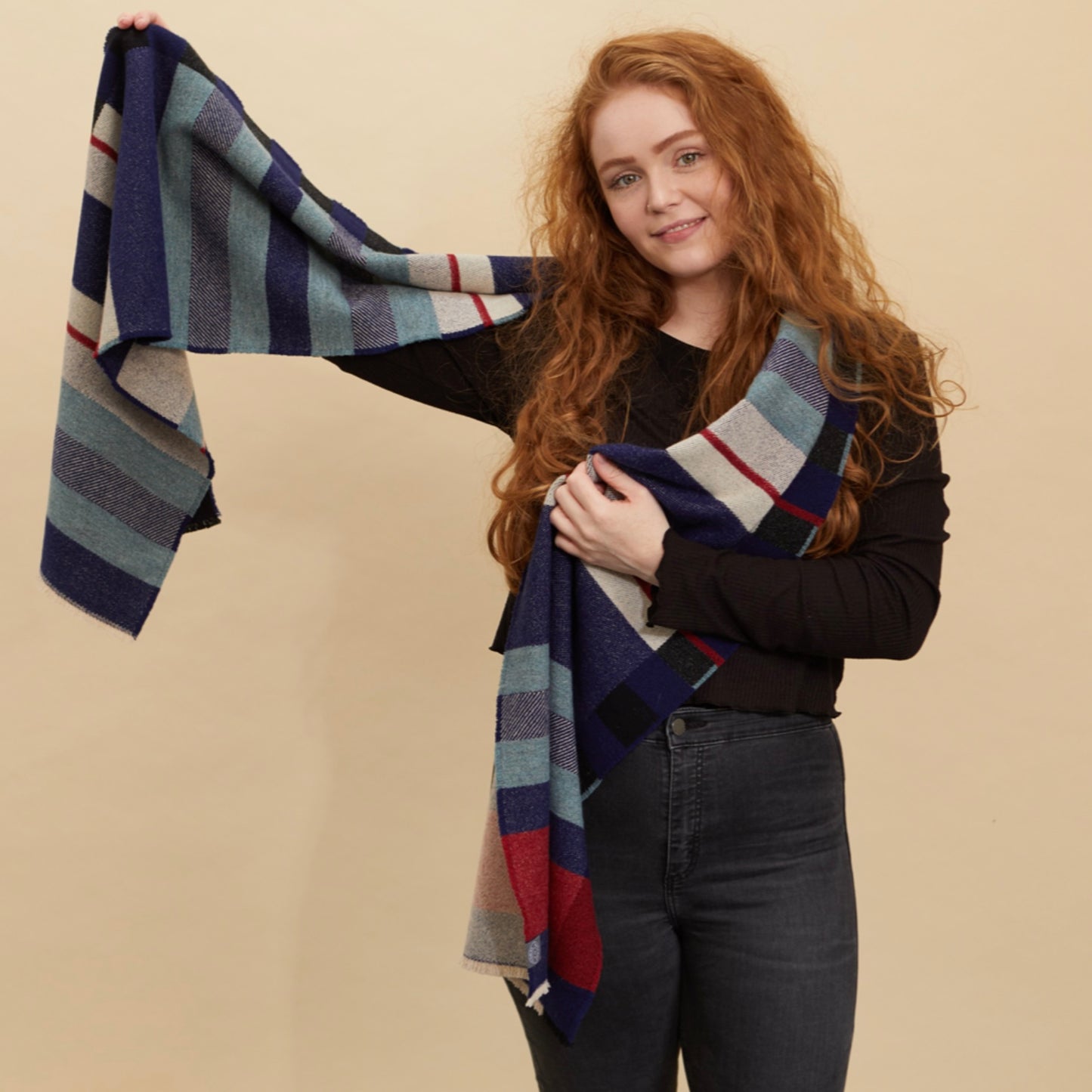 Wallace Sewell Indigo Stolzl Bauhaus Wrap Scarf