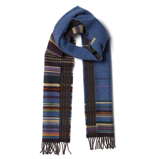 Wallace Sewell Lavanda Damson Lambswool Stripe Scarf
