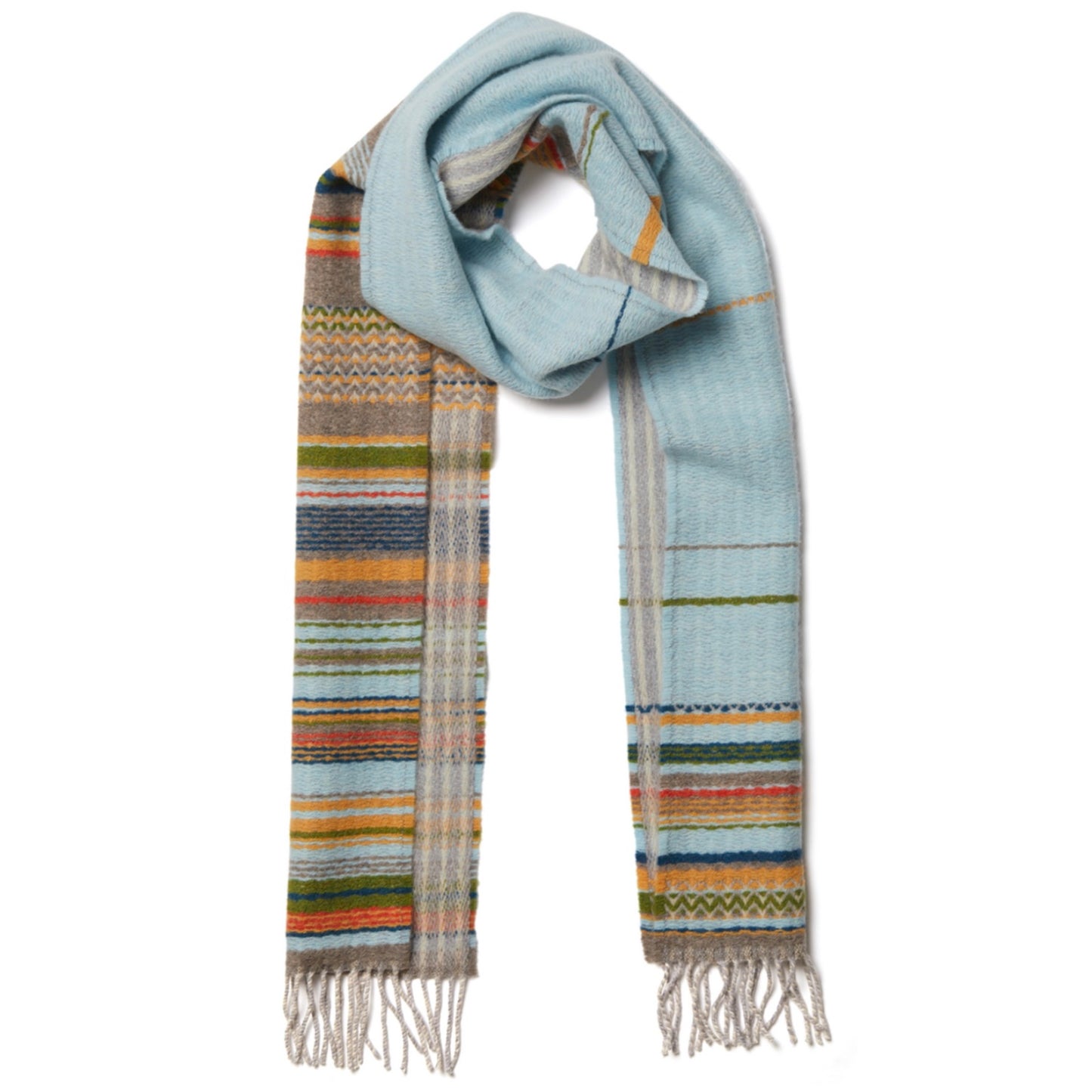 Wallace Sewell Lavanda Heath Lambswool Stripe Scarf