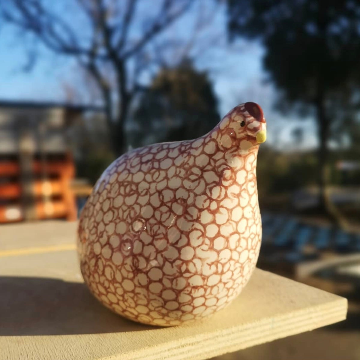 Les Ceramiques de Lussan Quail White Spotted Old Pink