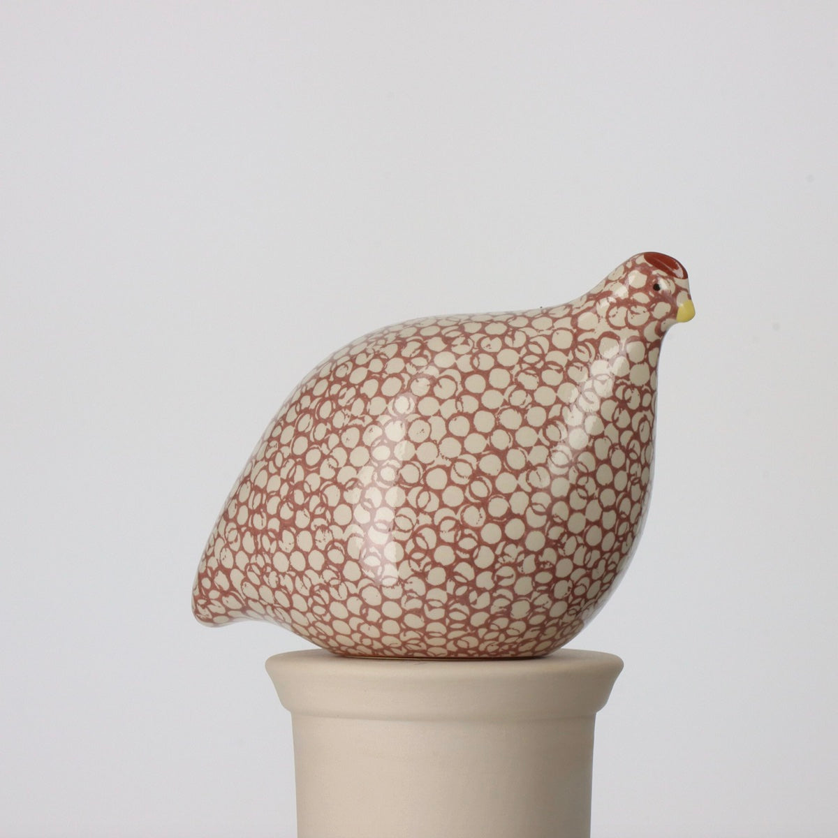 Les Ceramiques de Lussan Quail White Spotted Old Pink