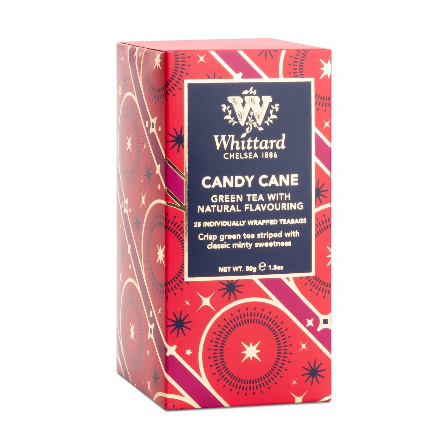 Whittard Candy Cane 25 Individually Wrapped Teabags