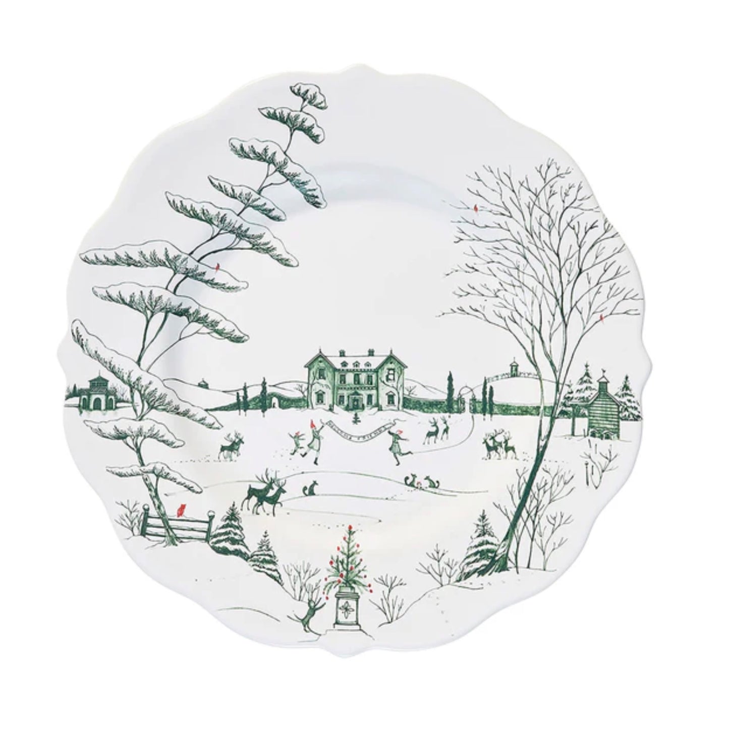 Juliska Country Estate Winter Frolic Dinner Plate - Evergreen