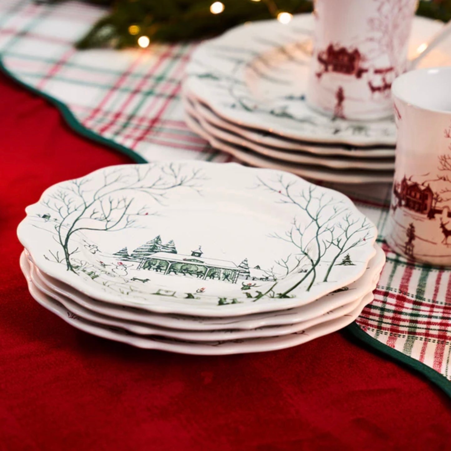 Juliska Country Estate Winter Frolic Dessert/Salad Plate - Evergreen