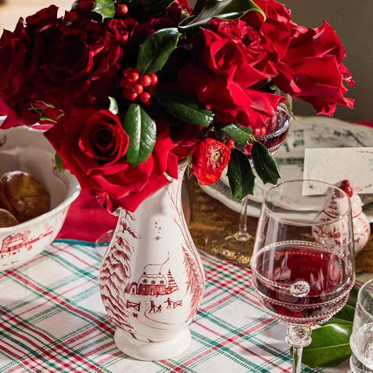 Juliska Country Estate Winter Frolic 9" Vase - Ruby