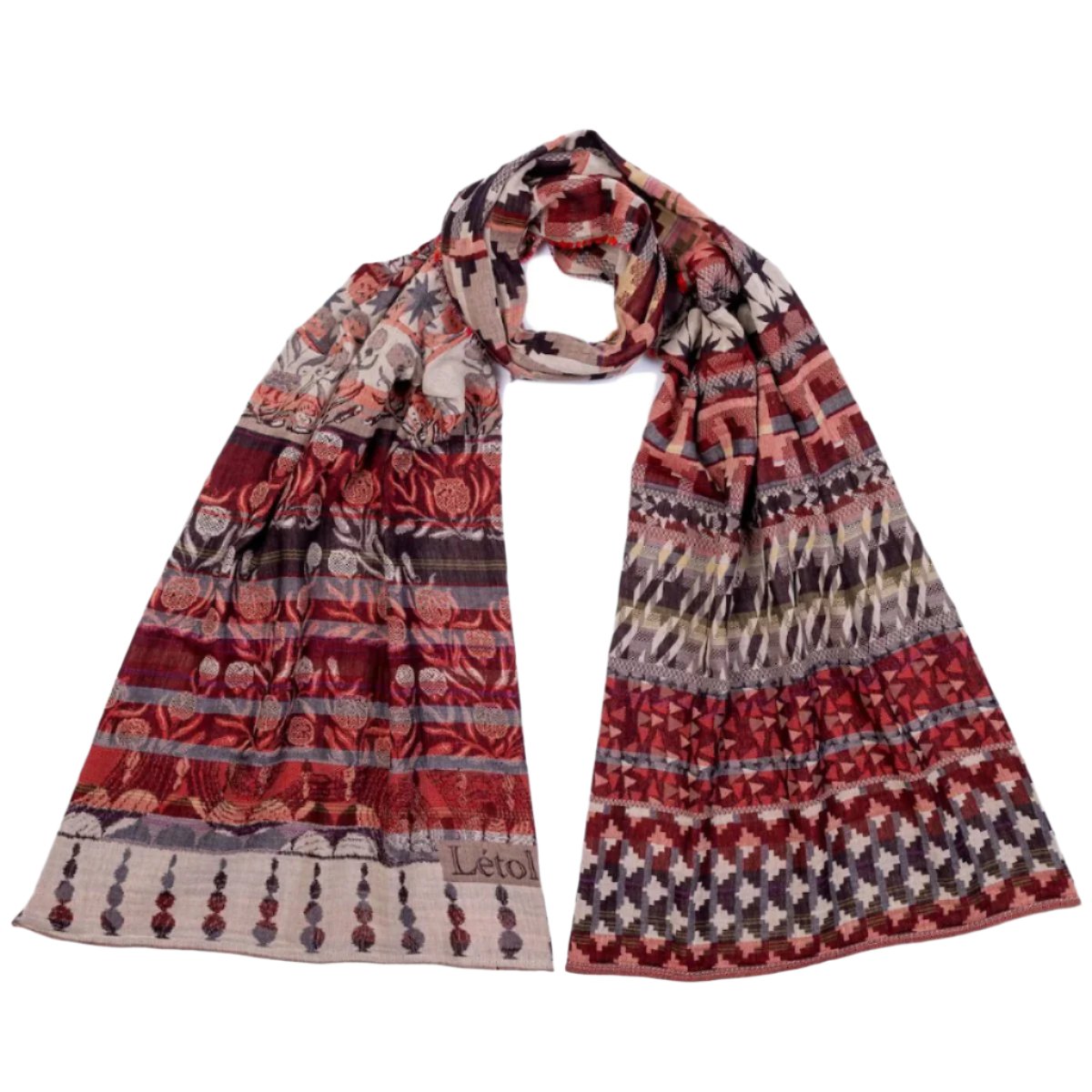 Ziggy Bordeaux Organic Cotton Scarf